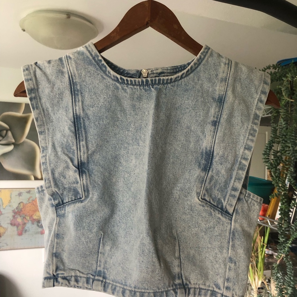 Primark Denim Back Zip Sleeveless Tank